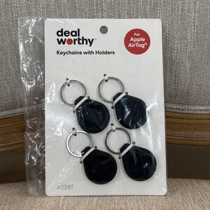 New Deal Worthy 4Pack AirTag Keychain Holders Black Silicone Apple AirTag Travel